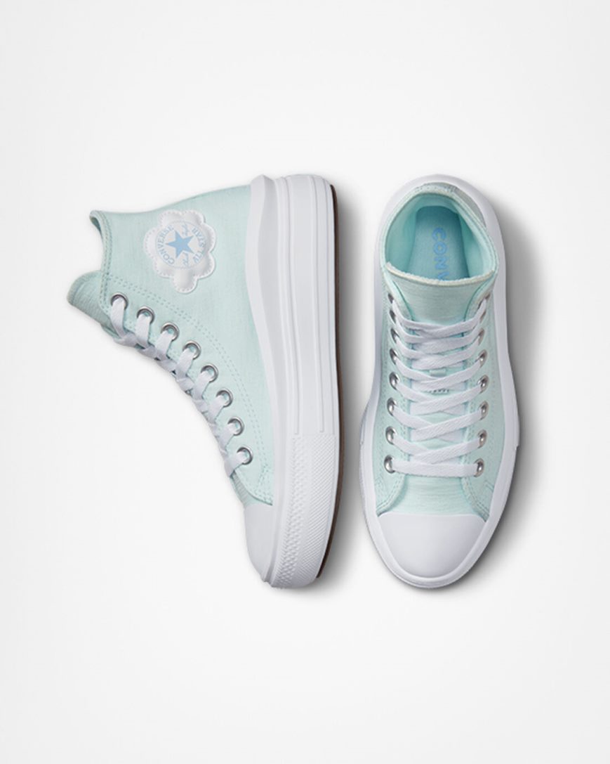 Pantofi Platforma Fete Converse Chuck Taylor All Star Move Cloud Patch Inalti Albastri | RO XRASW290